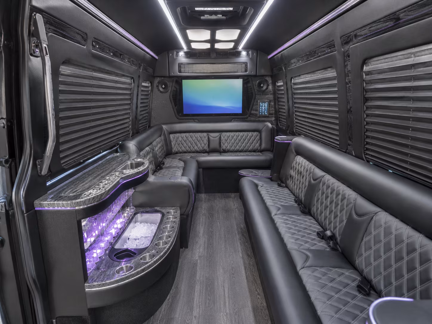 concord 15 passenger party bus interior