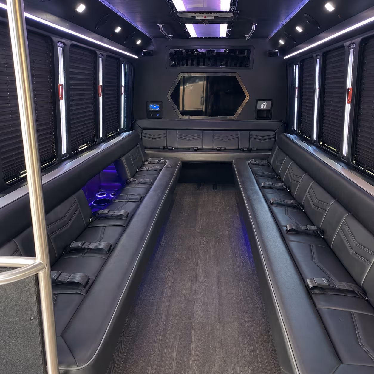 concord 18 passenger party bus interior