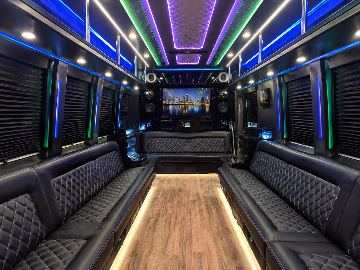 concord 25 passenger party bus interior