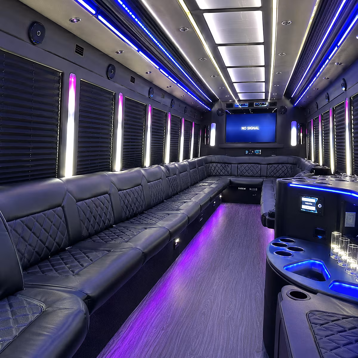 concord 30 passenger party bus inside