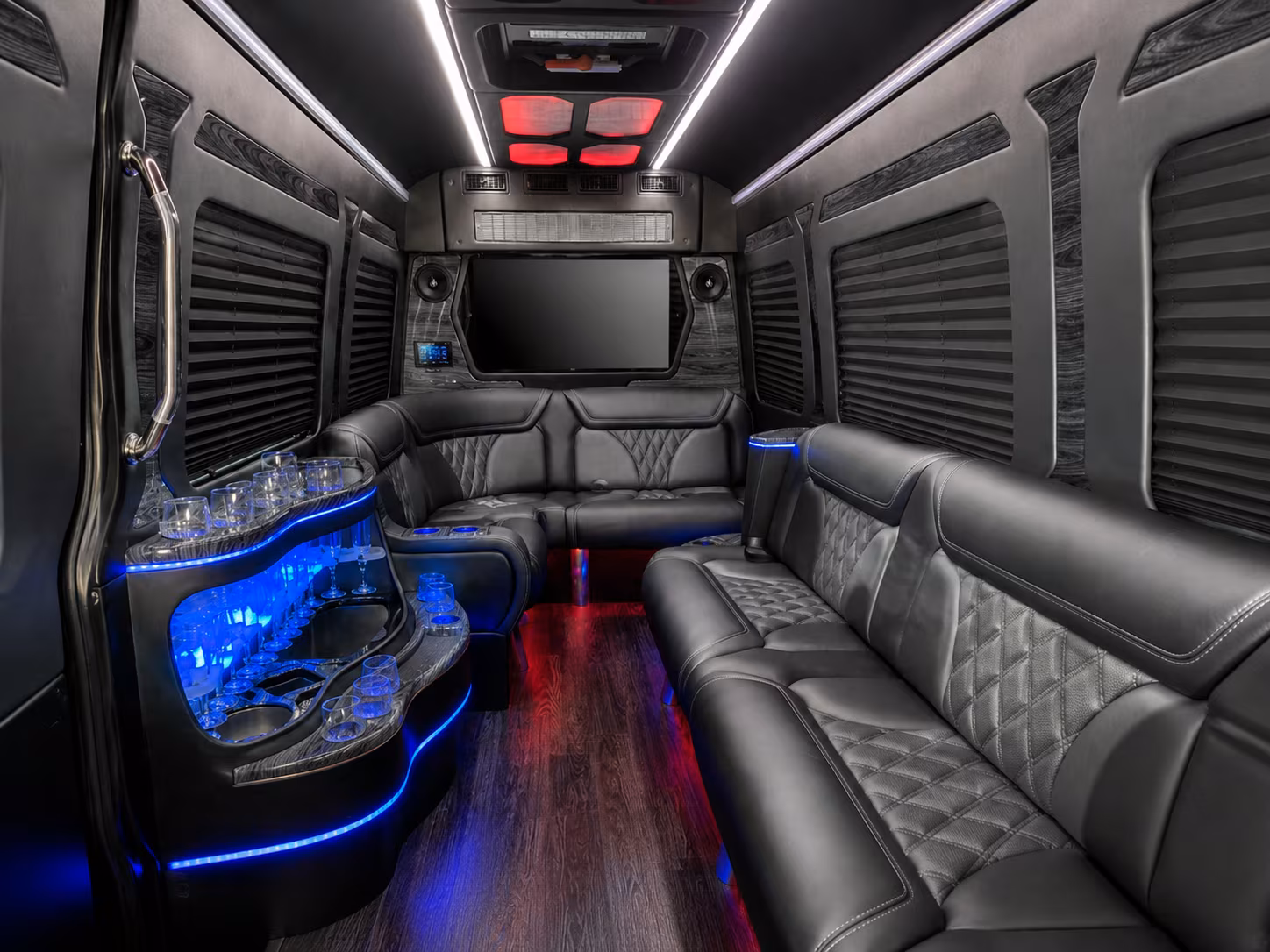 concord 40 passenger party bus inside