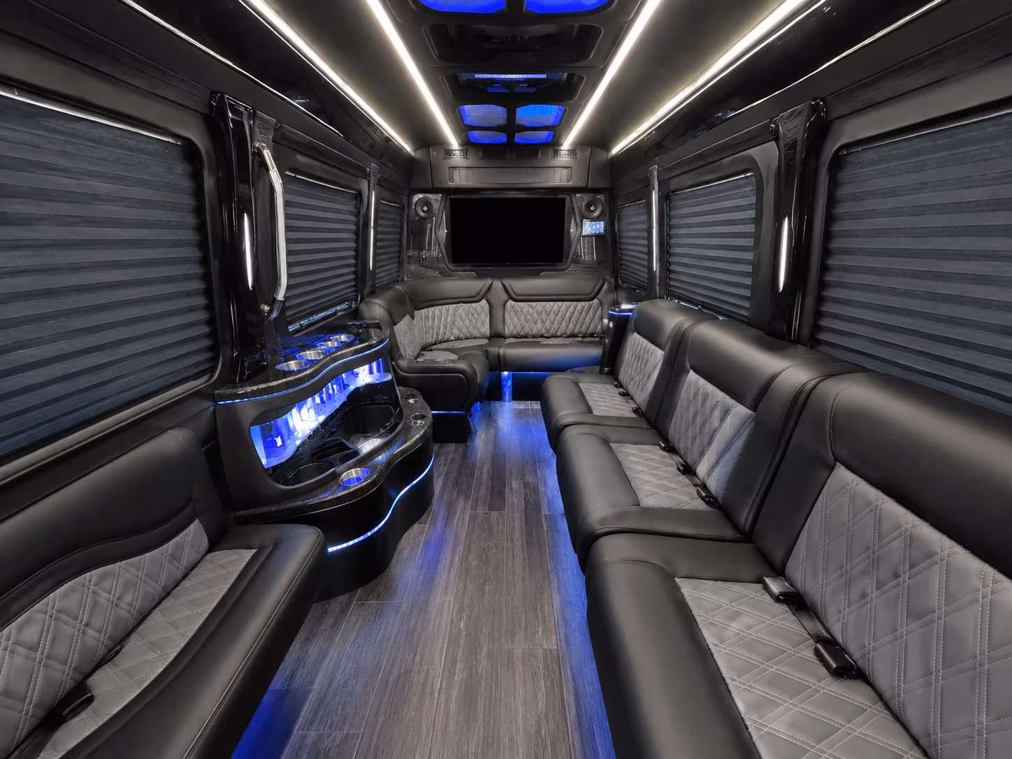 concord 50 passenger party bus inside