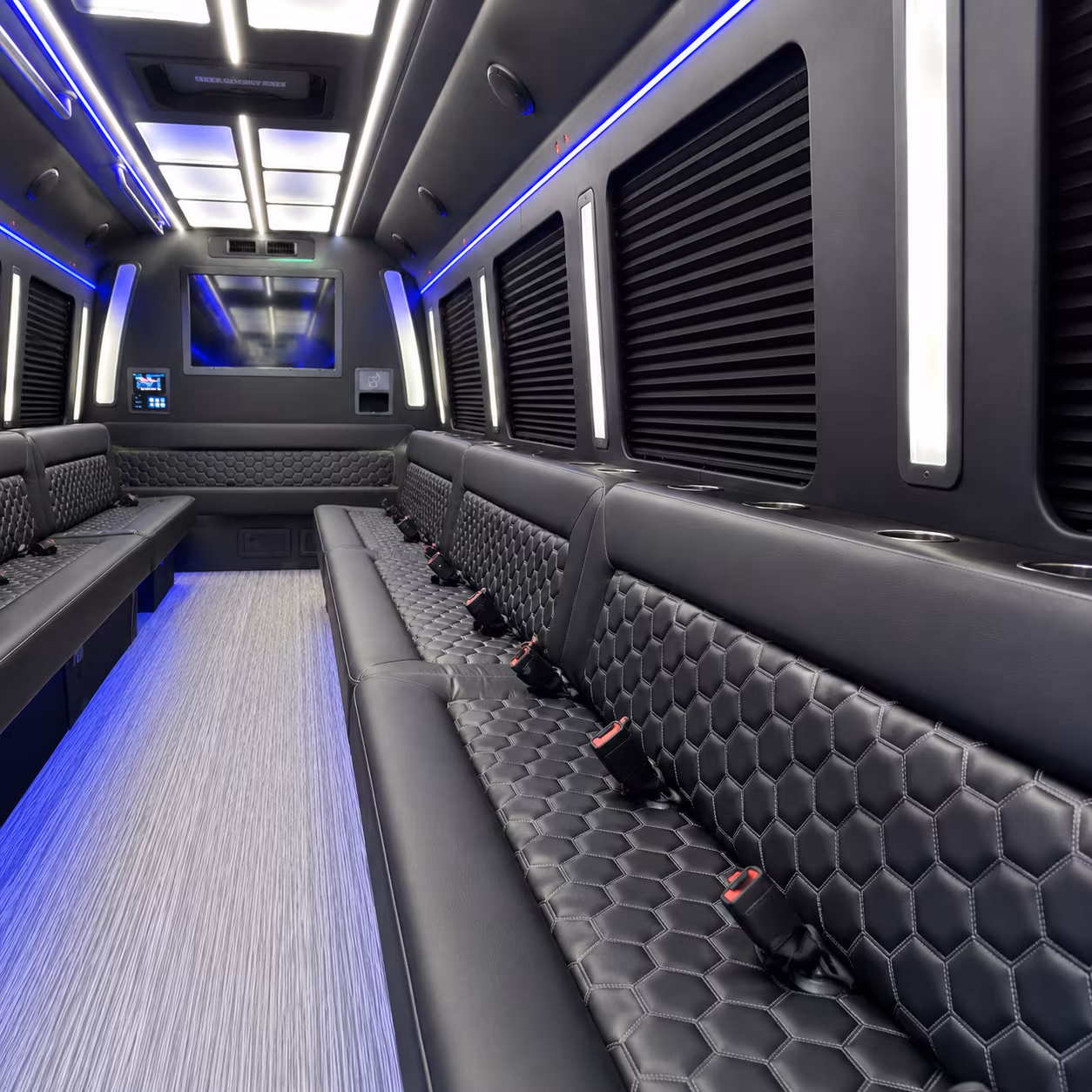 concord party bus rental interior